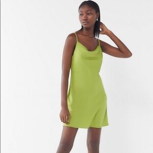 NWT UO Mallory Cowl Neck Essential Slip Dress - Size S, Green